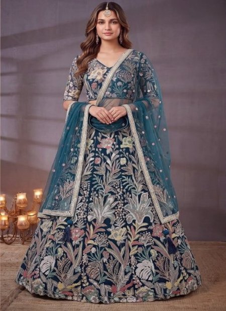 Blue Colour Zeel Vol 38 Soft Net Sequins Embroidery Work Designer Lehenga 6032